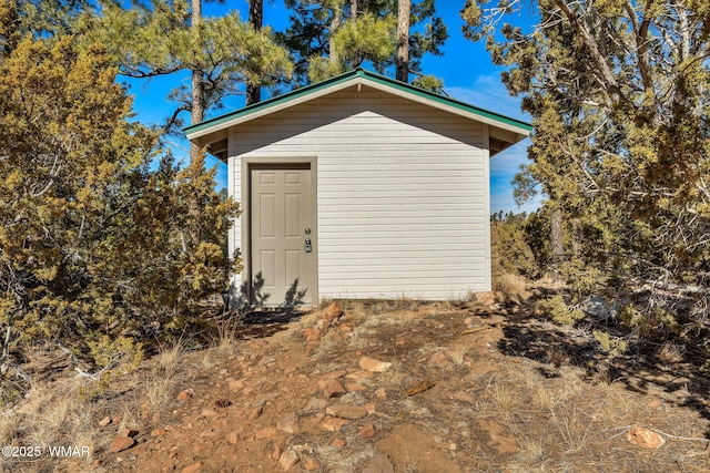 view of shed