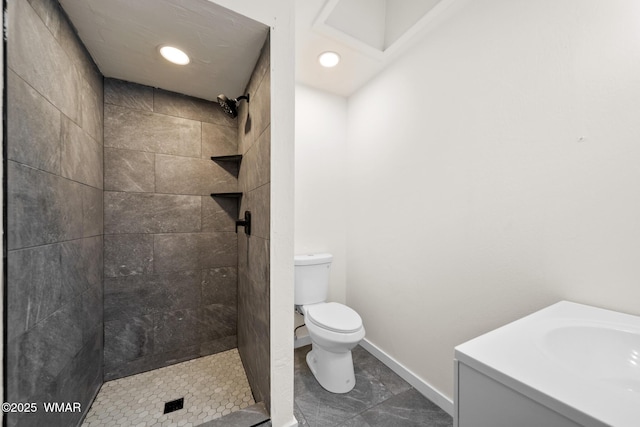 1259 S Penrod Dr, Pinetop, AZ 85935 - full bathroom featuring a shower stall, vanity, and recessed lighting