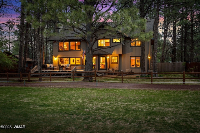 3530 Soaring Eagle Way, Pinetop, AZ 85935 - view of back of property at dusk