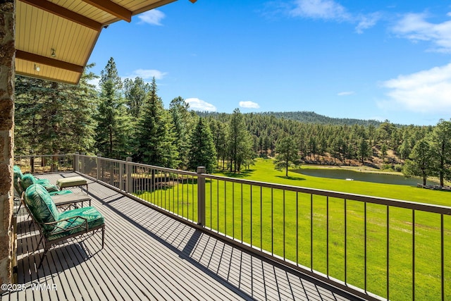38684 State Route 373, Greer, AZ 85927 - balcony featuring a water view and a forest view