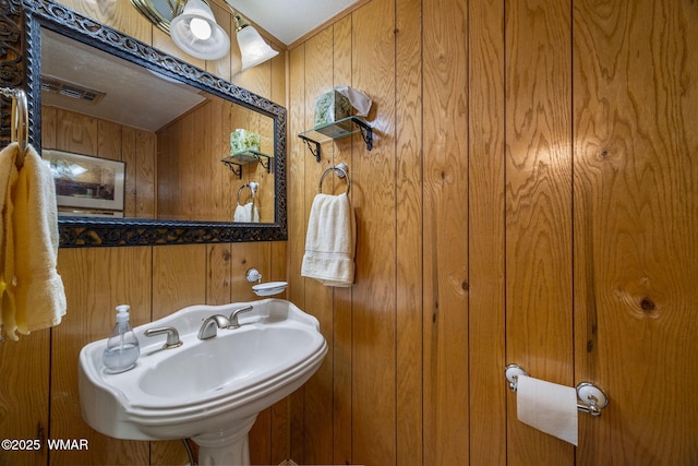 38684 State Route 373, Greer, AZ 85927 - bathroom featuring wooden walls and a sink