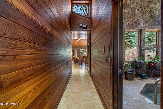 38684 State Route 373, Greer, AZ 85927 - hallway with wooden walls