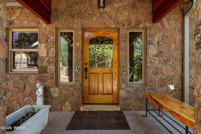 38684 State Route 373, Greer, AZ 85927 - entrance to property featuring stone siding