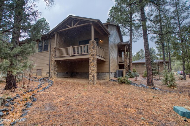 3240 W Black Oak Loop, Show Low, AZ 85901 - exterior space featuring crawl space, a balcony, and central AC unit