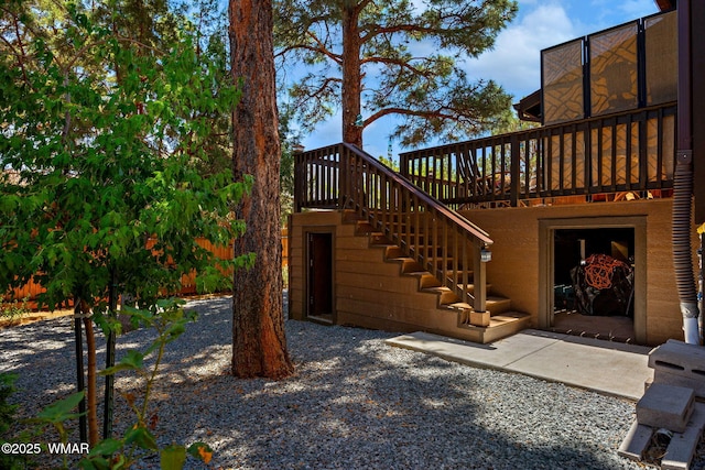 721 S Reynolds Ln, Show Low, AZ 85901 - view of patio / terrace featuring stairway and a deck