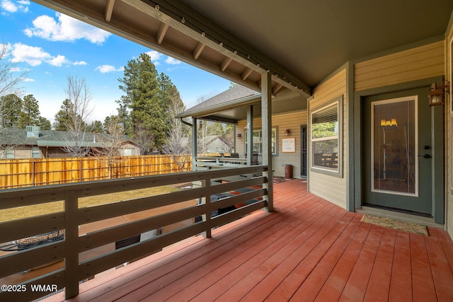 wooden terrace with fence