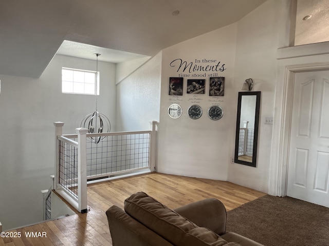 8515 Pueblo Ln, Snowflake, AZ 85937 - living room with wood finished floors and a chandelier