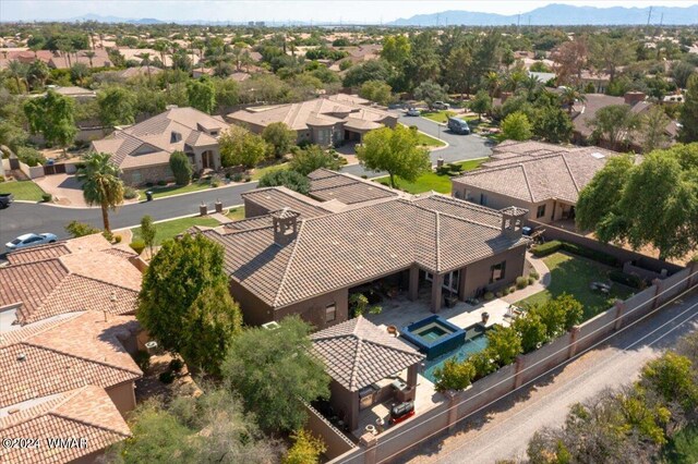 aerial view with a residential view