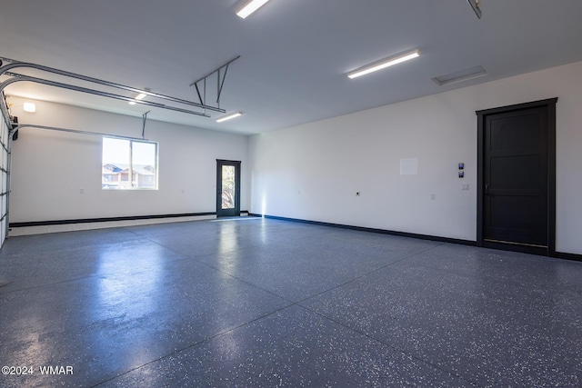 garage with baseboards