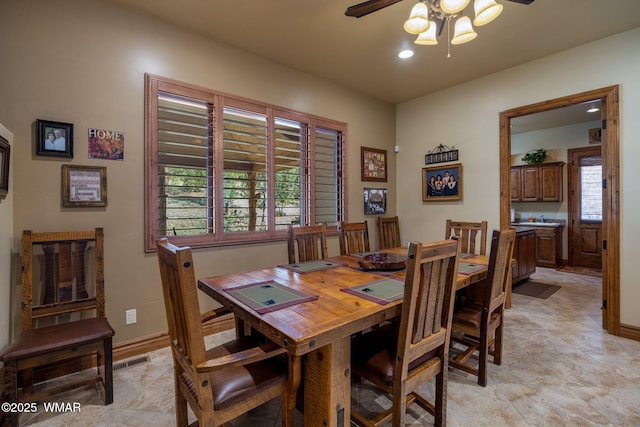 2320 Chandelle Ln, Overgaard, AZ 85933 - dining room featuring ceiling fan and recessed lighting