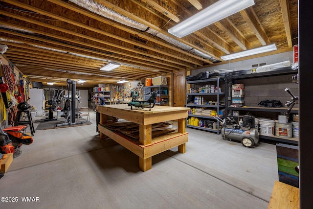 2320 Chandelle Ln, Overgaard, AZ 85933 - unfinished basement featuring a workshop area