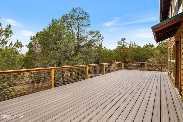 3060 Beaufeaux Ridge Rd, Overgaard, AZ 85933 - wooden deck with a forest view