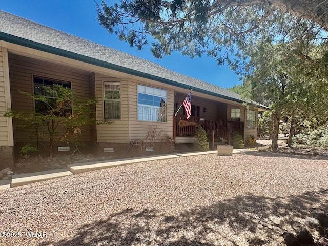6843 Lucky Ln, Show Low, AZ 85901 - view of front of property featuring crawl space, a porch, and roof with shingles