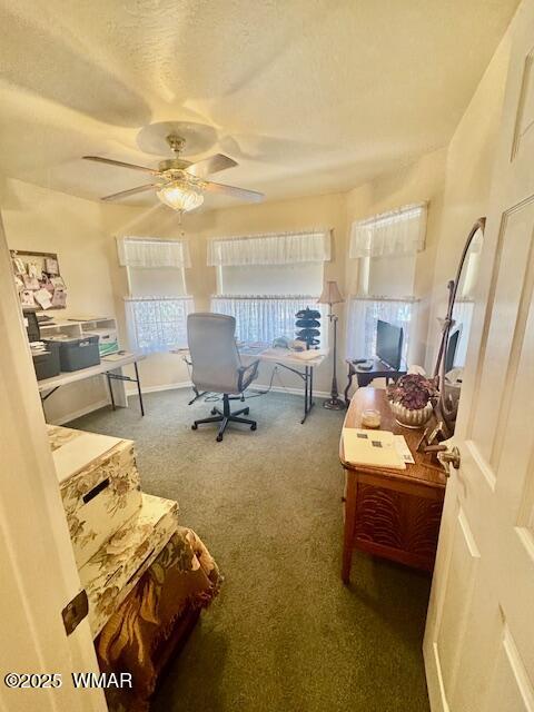 6843 Lucky Ln, Show Low, AZ 85901 - carpeted bedroom featuring an office area and ceiling fan