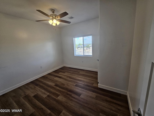 759 S 5th St W, Snowflake, AZ 85937 - unfurnished room featuring dark wood-style floors, a ceiling fan, and baseboards