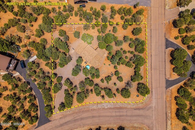 2796 Chandelle Ln, Overgaard, AZ 85933 - aerial view of property and surrounding area featuring property boundaries highlighted