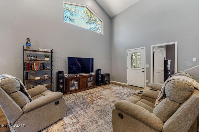 20 N Fox, Show Low, AZ 85901 - living area featuring high vaulted ceiling and wood finished floors