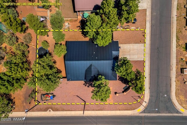 20 N Fox, Show Low, AZ 85901 - aerial view of property's location with property parcel outlined