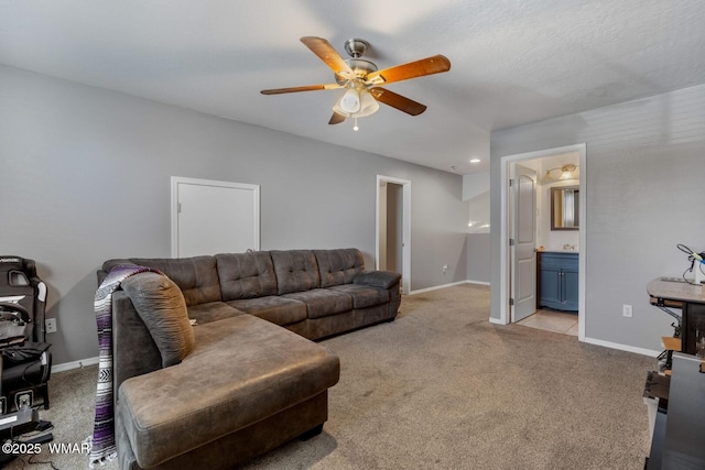 20 N Fox, Show Low, AZ 85901 - living area with light colored carpet and ceiling fan