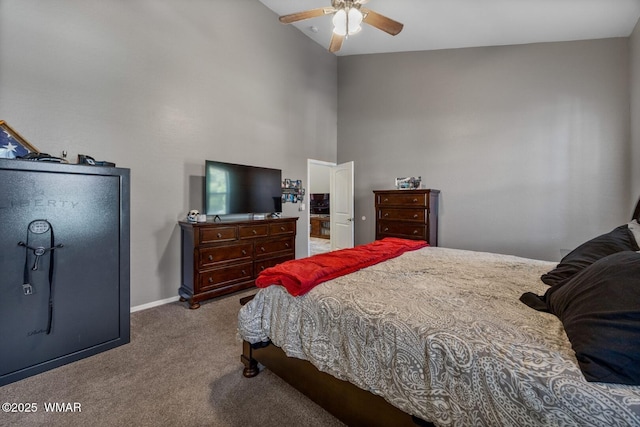 20 N Fox, Show Low, AZ 85901 - bedroom with carpet flooring, a towering ceiling, and a ceiling fan
