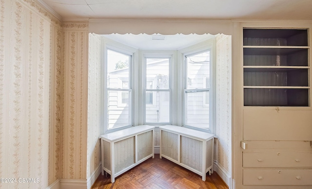 interior space featuring radiator heating unit