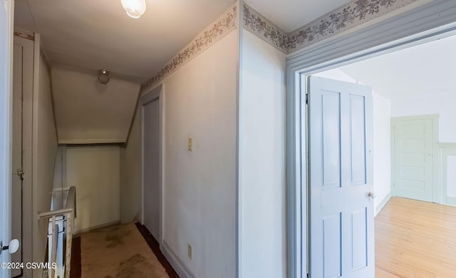 corridor featuring light wood-type flooring