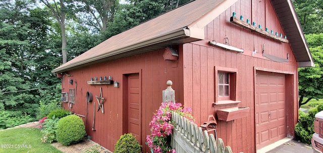 view of shed / structure with a garage