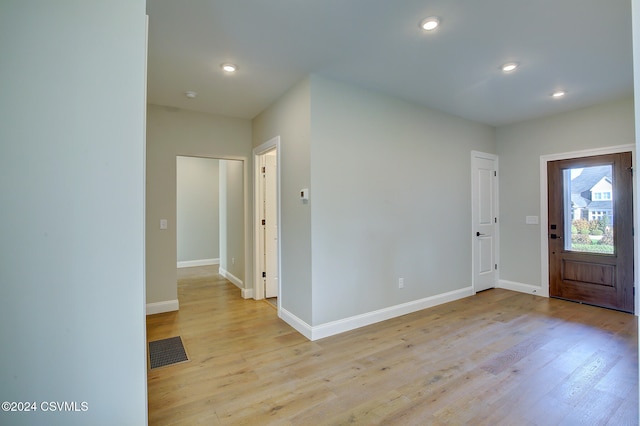 entrance foyer with light wood-type flooring