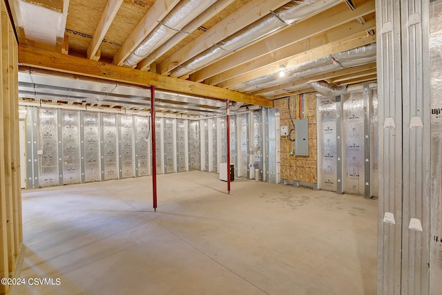 basement with electric panel