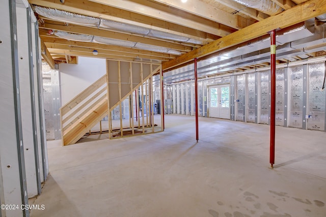 basement with water heater