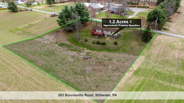 263 Bonnieville Rd, Stillwater, PA 17878 - aerial view of property and surrounding area with property boundaries highlighted