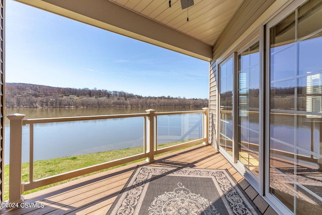 balcony with a water view