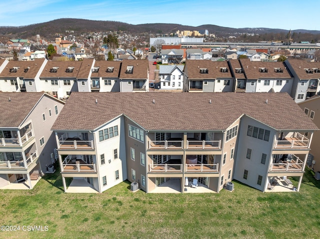 drone / aerial view with a mountain view