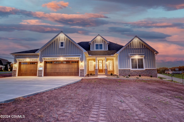 view of front of home featuring a garage