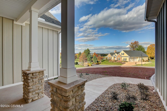 exterior space featuring covered porch