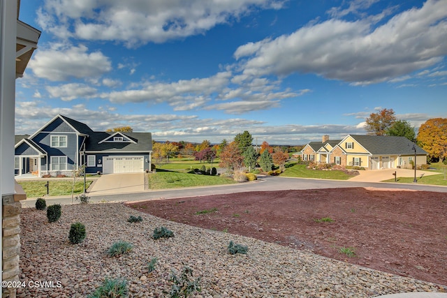 view of yard featuring a garage