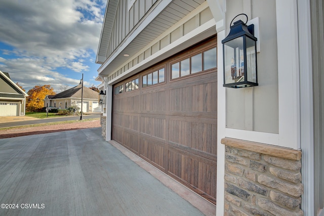 view of garage