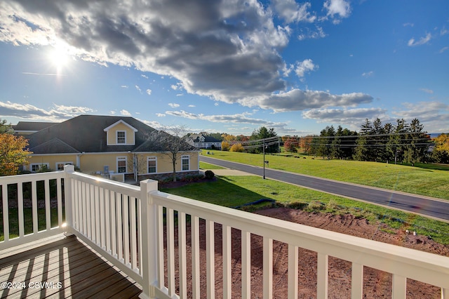 deck featuring a yard