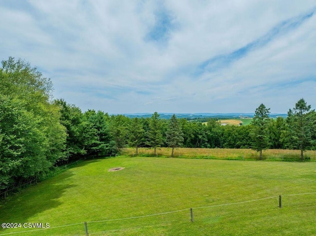 view of yard with a rural view