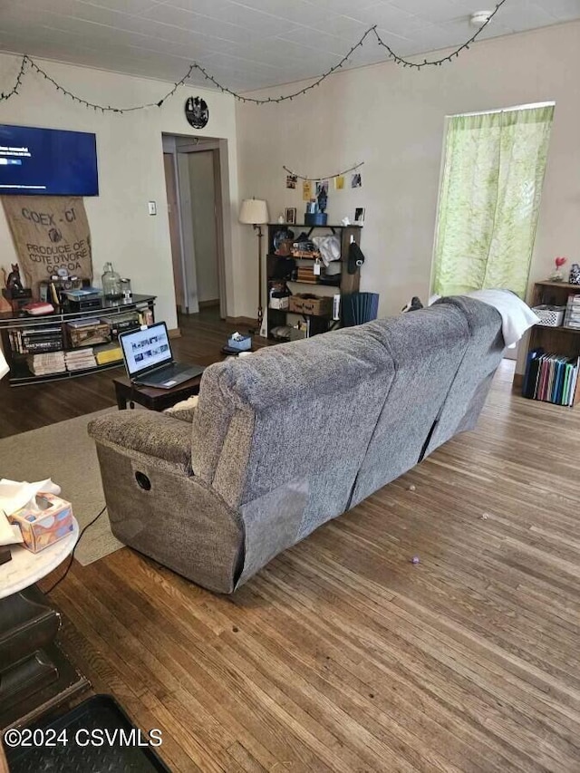 living area with wood finished floors