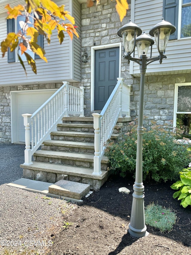 entrance to property with a garage