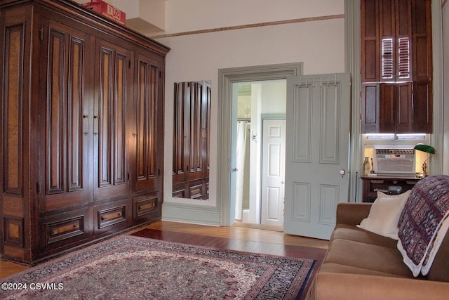 interior space with hardwood / wood-style floors