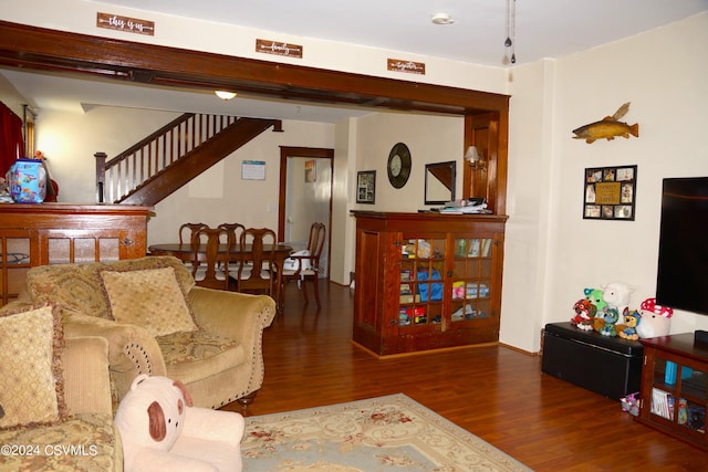 living room featuring hardwood / wood-style floors