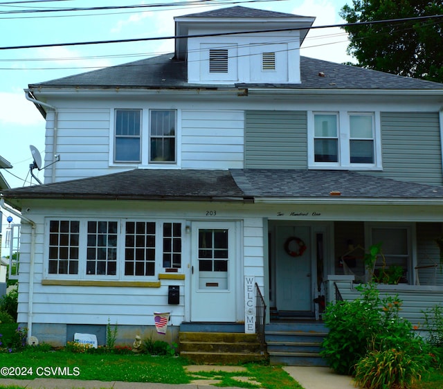 view of front of home with a porch