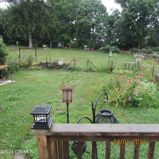 view of yard with fence