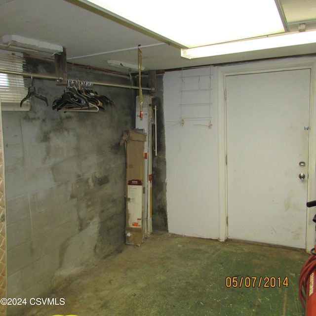 view of unfinished basement