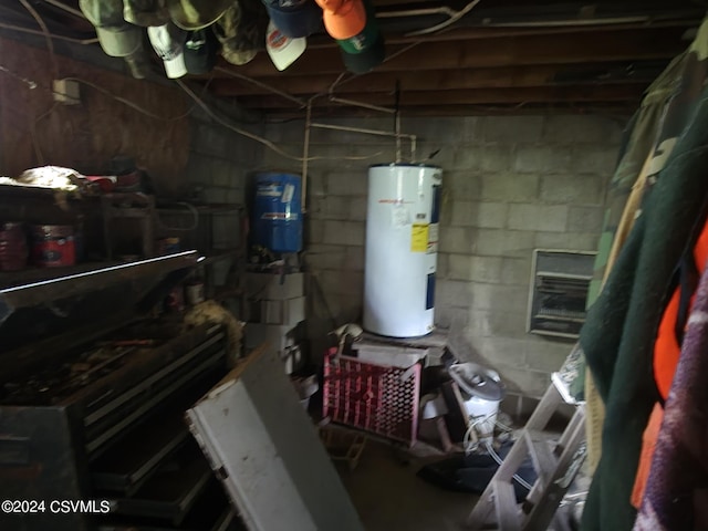 utility room with electric water heater