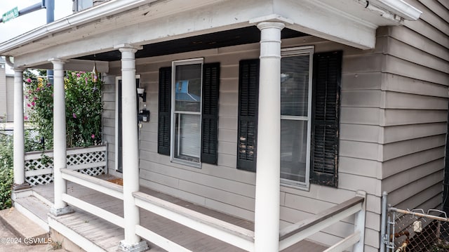 exterior space with covered porch