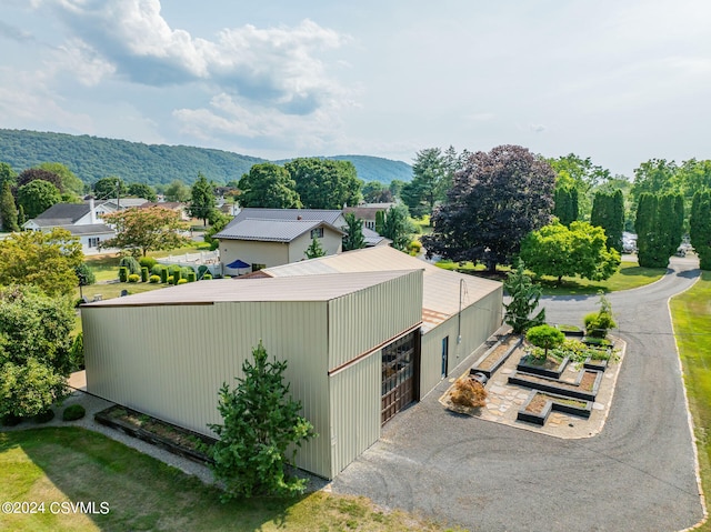 exterior space featuring a mountain view