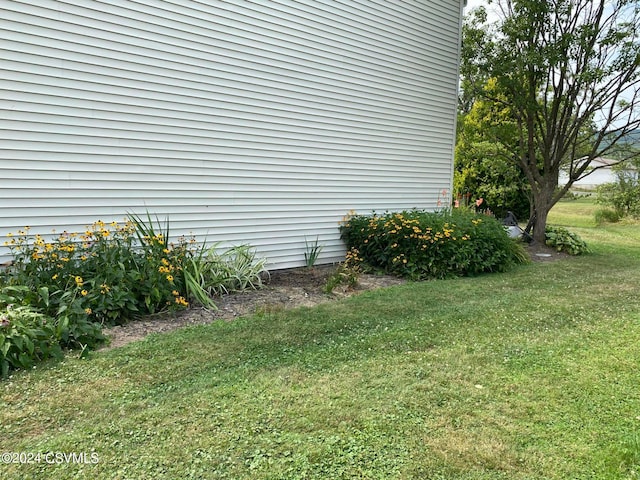 view of home's exterior with a yard